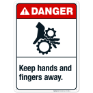 Keep Hands And Fingers Away Sign, ANSI Danger Sign