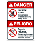 Confined Space Bilingual Sign, ANSI Danger Sign