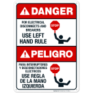 For Electrical Disconnects And Breakers Bilingual Sign, ANSI Danger Sign