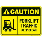 Forklift Traffic Keep Clear Sign, ANSI Caution Sign, (SI-5418)