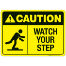 Watch Your Step Sign, ANSI Caution Sign