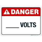 Volts Sign, ANSI Danger Sign, (SI-5448)