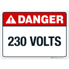 230 Volts Sign, ANSI Danger Sign