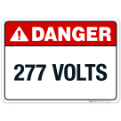 277 Volts Sign, ANSI Danger Sign