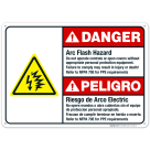 Arc Flash Hazard Bilingual Sign, ANSI Danger Sign
