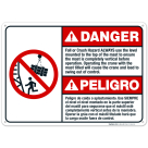 Fall Or Crush Hazard Always Use The Level Mounted Bilingual Sign, ANSI Danger Sign