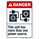 This Unit Has More Than One Power Source Sign, ANSI Danger Sign