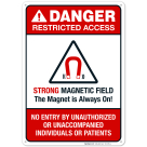 No Entry By Unauthorized Or Unaccompanied Individuals Or Patients Sign, ANSI Danger Sign