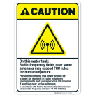 On This Water Tank Radio-Frequency Fields Sign, ANSI Caution Sign