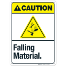 Falling Material Sign, ANSI Caution Sign