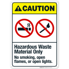Hazardous Waste Material Only Sign, ANSI Caution Sign