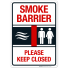 Smoke Barrier please keep closed Sign, Fire Safety Sign