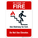 In Case Of Fire Do Not Use Elevator Sign, Fire Safety Sign