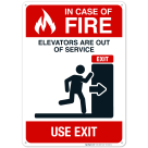In Case Of Fire Use Exit Sign, Fire Safety Sign