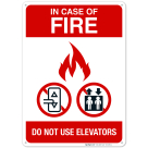 In Case Of Fire Do Not Use Elevators Sign, Fire Safety Sign