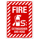 Fire Extinguisher And Hose Sign, Fire Safety Sign