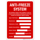 Anti-Freeze System Sign, Fire Safety Sign, (SI-5669)
