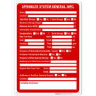 Sprinkler System General Info Sign, Fire Safety Sign