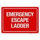 Emergency Escape LAdder Sign, Fire Safety Sign