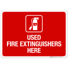Used Fire Extinguishers Here Sign, Fire Safety Sign