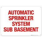 Automatic Sprinkler System Sub Basement Sign, Fire Safety Sign, (SI-5721)