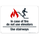 In case of fire Do not use elevators Use stairways Sign, Fire Safety Sign, (SI-5735)