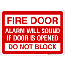 Fire Door Do Not Block Sign, Fire Safety Sign