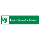 Escape Respirator Required Sign, Fire Safety Sign