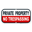 No Trespassing Private Property Sign, Red Background