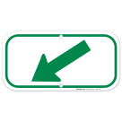 Down Diagonal Green Left Arrow Sign