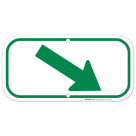 Down Diagonal Green Right Arrow Sign