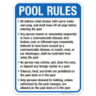 Alaska Pool Rules Sign, Complies With State Of Alaska Pool Safety Code
