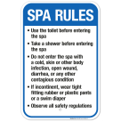 Arizona Spa Rules Sign, Complies With State Of Arizona Pool Safety Code