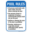 Connecticut Pool Rules Sign, Complies With State Of Connecticut Pool Safety Code