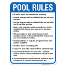 Delaware Pool Rules Sign, Complies With State Of Delaware Pool Safety Code