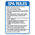 Delaware Spa Rules Sign, Complies With State Of Delaware Pool Safety Code