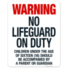 Delaware No Lifeguard On Duty Sign, Complies With State Of Delaware Pool Safety Code
