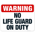 Georgia No Life Guard On Duty Sign, Complies With State Of Georgia Pool Safety Code