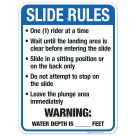 Indiana Slide Rules Sign, Complies With State Of Indiana Pool Safety Code