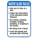 Indiana Water Slide Rules Sign, Complies With State Of Indiana Pool Safety Code
