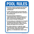 Kansas Pool Rules Sign, Complies With State Of Kansas Pool Safety Code, (SI-62062)