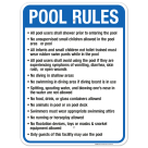 Maine Pool Rules Sign, Complies With State Of Maine Pool Safety Code