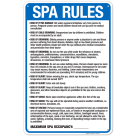 Maryland Spa Rules Sign, Complies With State Of Maryland Pool Safety Code