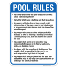 Massachusetts Pool Rules Sign, Complies With State Of Massachusetts Pool Safety Code, (SI-62077)
