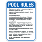 Massachusetts Pool Rules Sign, Complies With State Of Massachusetts Pool Safety Code