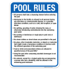 Michigan Pool Rules Sign, Complies With State Of Michigan Pool Safety Code