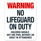 Minnesota No Lifeguard On Duty Sign, Complies With State Of Minnesota Pool Safety Code
