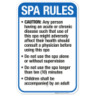 Missouri Spa Rules Sign, Complies With State Of Missouri Pool Safety Code