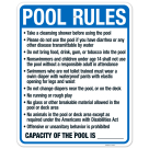 Montana Pool Rules Sign, Complies With State Of Montana Pool Safety Code