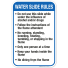 Montana Water Slide Rules Sign, Complies With State Of Montana Pool Safety Code, (SI-62091)